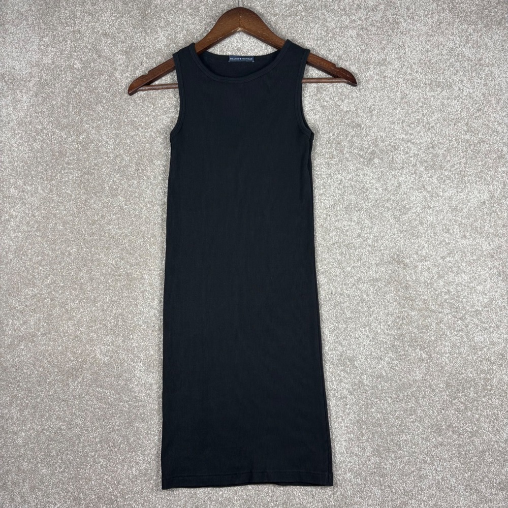 Brandy Melville Small Black Ribbed Tank Dress Sleeveless Bodycon Mini